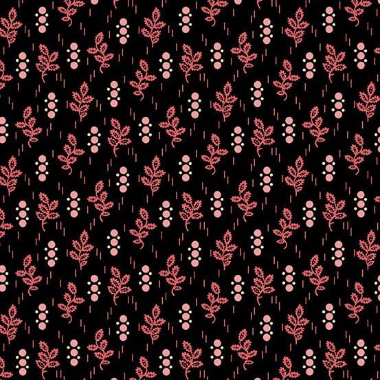 Andover - Be Mine - Lace Leaf Black Andover Fabrics/CIT 