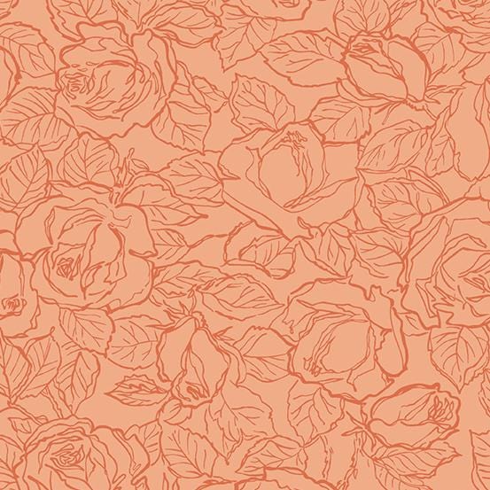 Andover -  Sweet Ride - Sketch Persimmon Andover Fabrics/CIT 