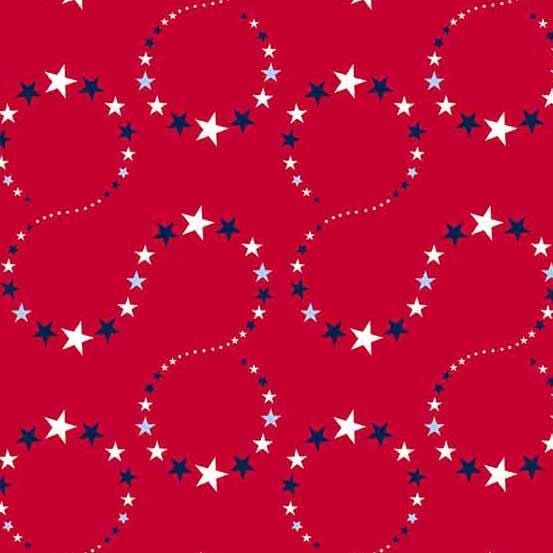 Stars & Stripes - Loopy Stars Red Andover Fabrics/CIT 