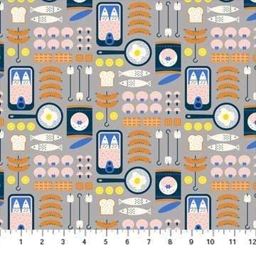 Around the Campfire - Campfire Cookout Eats - Multi Figo Fabrics 