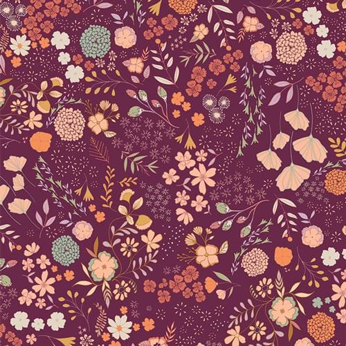 Art Gallery Fabrics - Crafting Magic - Blooming Ground Mulberry Art Gallery Fabrics 