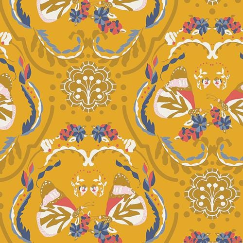 Art Gallery Fabrics - Garden of Opulence - Painted Ladies Gold Art Gallery Fabrics 