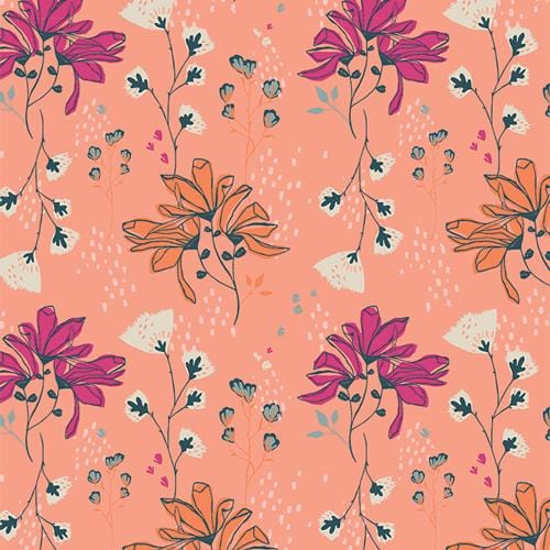 Art Gallery Fabrics - Path to Discovery -  Springbloom Apricot Art Gallery Fabrics 