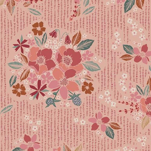 Art Gallery Fabrics - Woodland Keeper - Floral Keepsakes Soft Pink Art Gallery Fabrics 