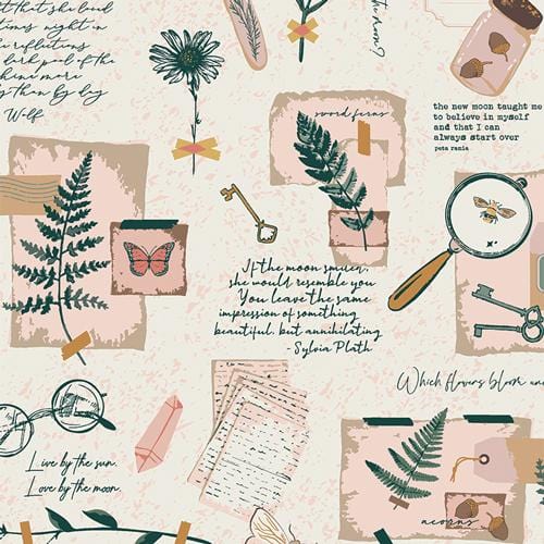 Art Gallery Fabrics - Woodland Keeper - Moon Diary Natural Art Gallery Fabrics 