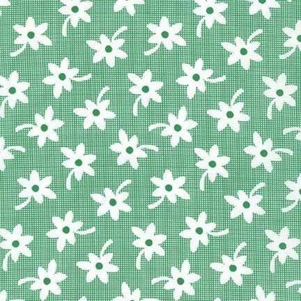 Baskets of Blooms - Daisy Singlets - Aloe Robert Kaufman Fabrics 