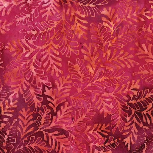 Bali Sweet Rose 2 -  Fern Magenta Burgundy Benartex 