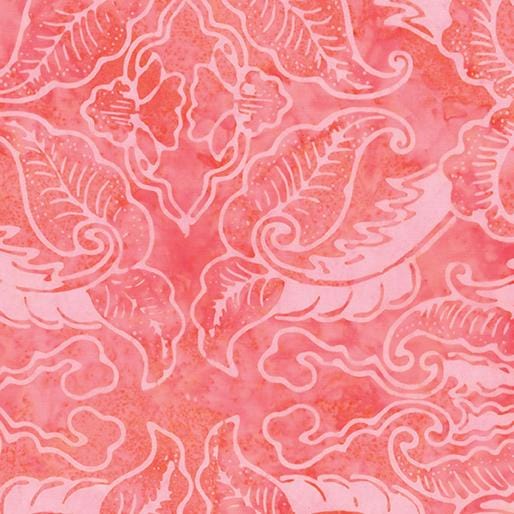 Bali Sweet Rose 2 -  Leaf Scroll Melon Benartex 