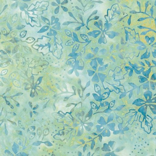 Benartex - Bali Palettes Caribbean - Floral Sprigs Aqua/Lime Benartex 