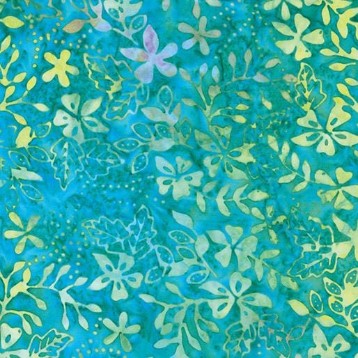 Benartex - Bali Palettes Caribbean - Floral Sprigs Turquoise/Multi Benartex 