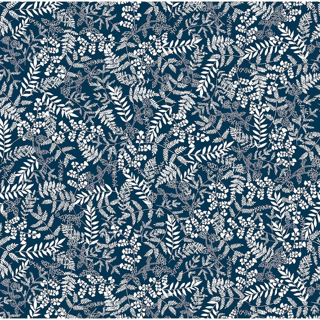 Benartex - Blue Rhapsody - Fern Garden  Navy White Benartex 