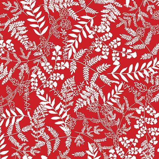 Benartex - Kanvas Studio - Fern Garden Red & White Benartex 