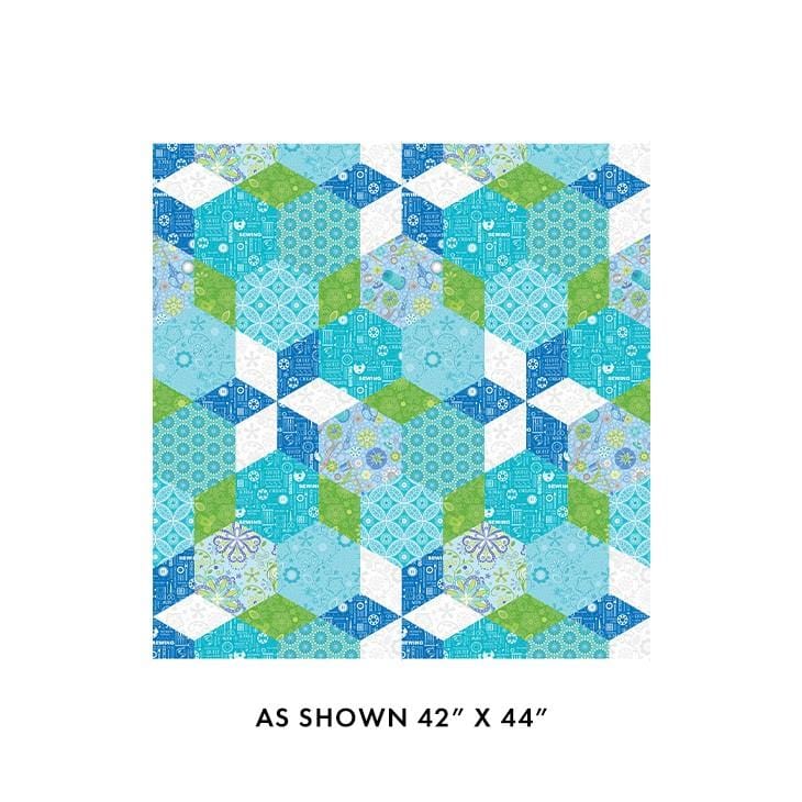 Benartex - Sewing Room 2 - Endless Hexagons Lake Benartex 