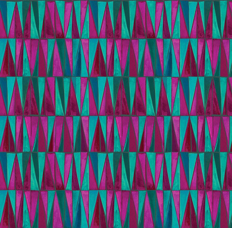 Benartex - Watercolor Geometry - Prism Teal Pink Benartex 