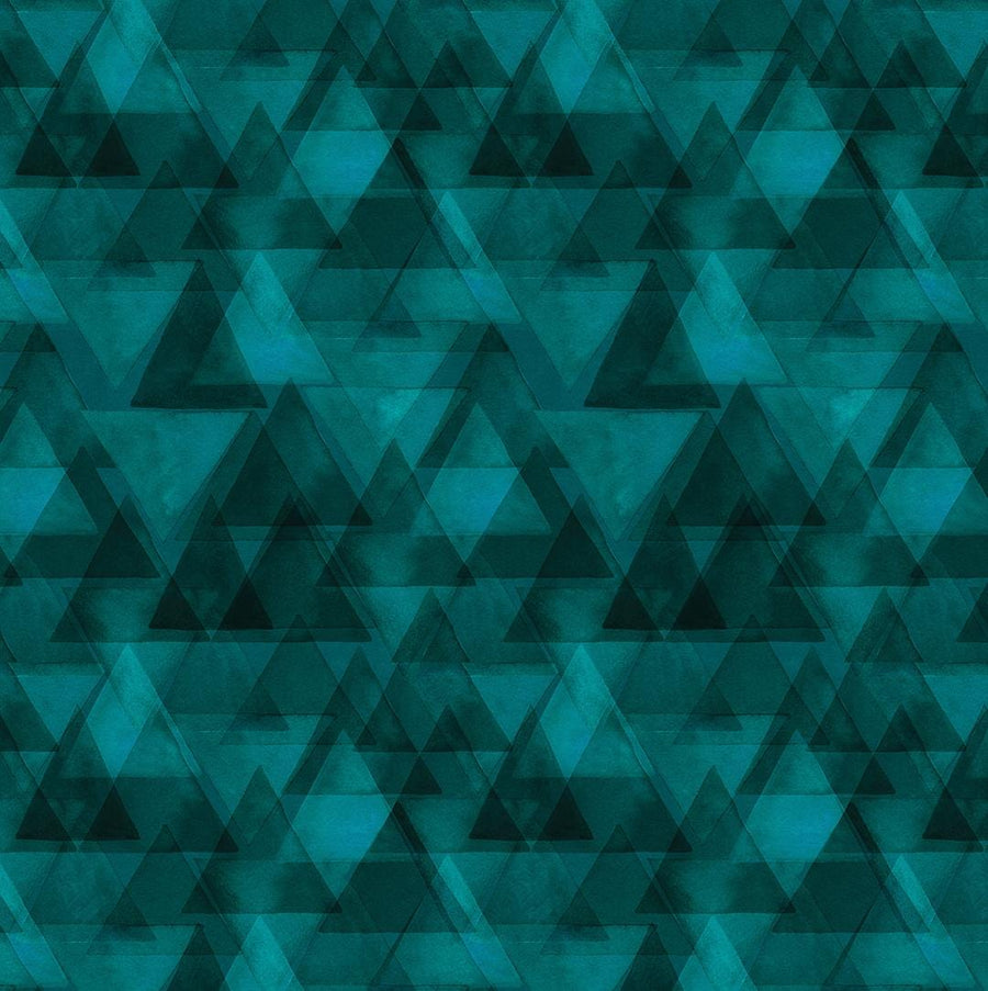 Benartex - Watercolor Geometry - Raining Triangles Teal Benartex 