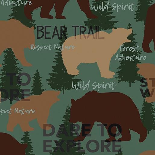 Kanvas Studio - Moose Creek Lodge - Bear Trail Forest Green Benartex 