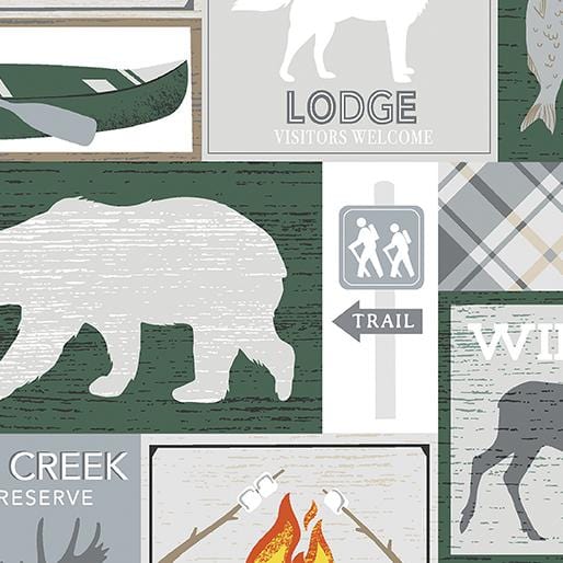 Kanvas Studio - Moose Creek Lodge - Moose Creek Boxes Grey Benartex 
