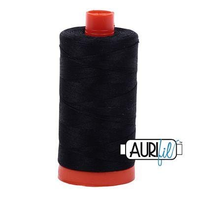 Aurifil Cotton Mako 50wt 1300m - Large Spool in Black 2692 BREWER 