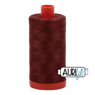 Aurifil Cotton Mako 50wt 1300m - Large Spool in Copper Brown 4012 BREWER 