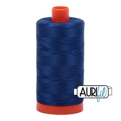 Aurifil Cotton Mako 50wt 1300m - Large Spool in Dark Delft Blue 2780 BREWER 
