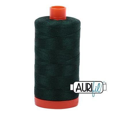 Aurifil Cotton Mako 50wt 1300m - Large Spool in Forest Green 4026 BREWER 