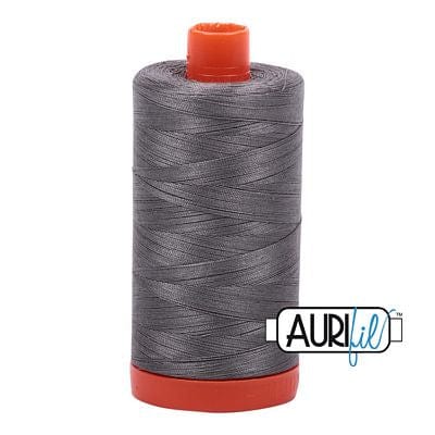 Aurifil Cotton Mako 50wt 1300m - Large Spool in Gray Smoke 5004 BREWER 