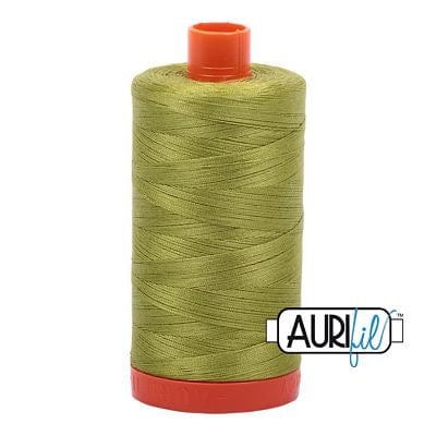 Aurifil Cotton Mako 50wt 1300m - Large Spool in Light Leaf Green 1147 BREWER 