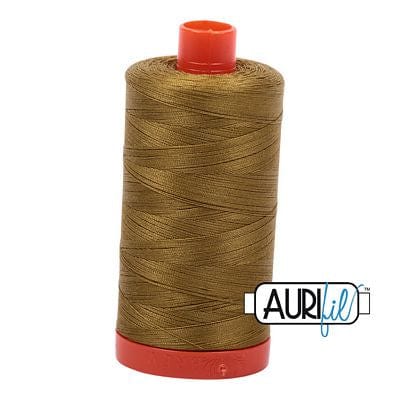 Aurifil Cotton Mako 50wt 1300m - Large Spool in Medium Olive 2910 BREWER 