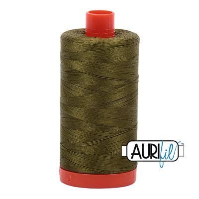 Aurifil Cotton Mako 50wt 1300m - Large Spool in Olive 2887 BREWER 