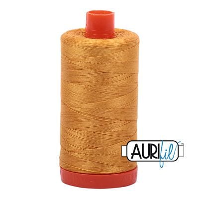 Aurifil Cotton Mako 50wt 1300m - Large Spool in Orange Mustard 2140 BREWER 