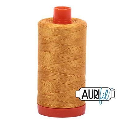 Aurifil Cotton Mako 50wt 1300m - Large Spool in Orange Mustard 2140 BREWER 