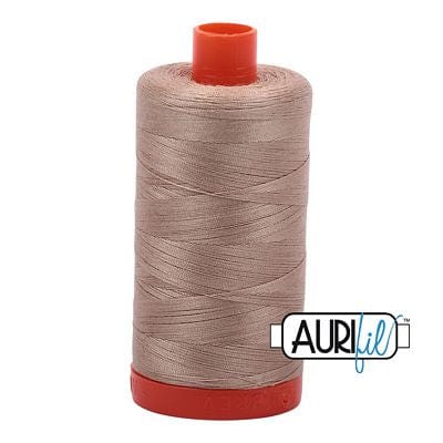 Aurifil Cotton Mako 50wt 1300m - Large Spool in Sand 2326 BREWER 