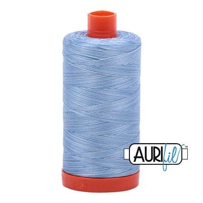 Aurifil Cotton Mako 50wt 1300m - Large Spool in Stonewash Denim 3770 BREWER 