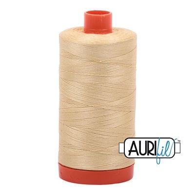 Aurifil Cotton Mako 50wt 1300m - Large Spool in Wheat 2125 BREWER 