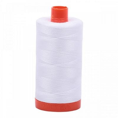 Aurifil Cotton Mako 50wt 1300m - Large Spool in White 2024 BREWER 