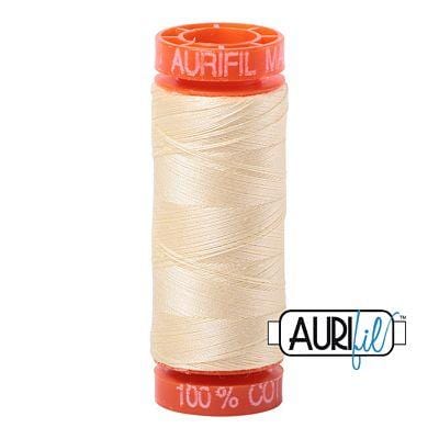 Aurifil Cotton Mako 50wt 200m - Light Lemon 2110 BREWER 