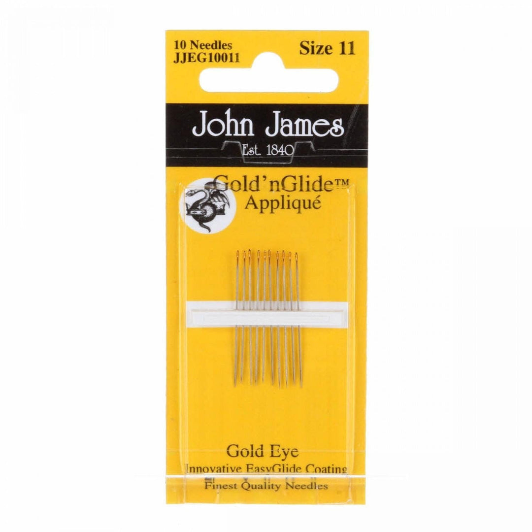 John James  - Gold'n Glide  - Size 11 Applique Needles 10ct. BREWER 