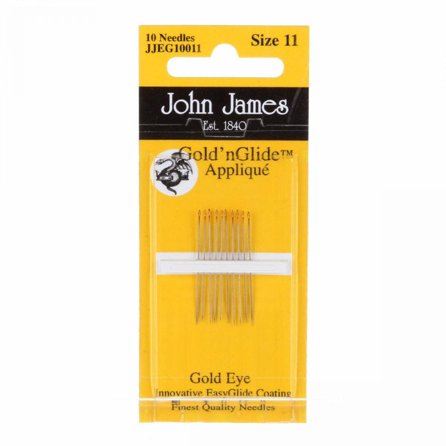 John James  - Gold'n Glide  - Size 11 Applique Needles 10ct. BREWER 