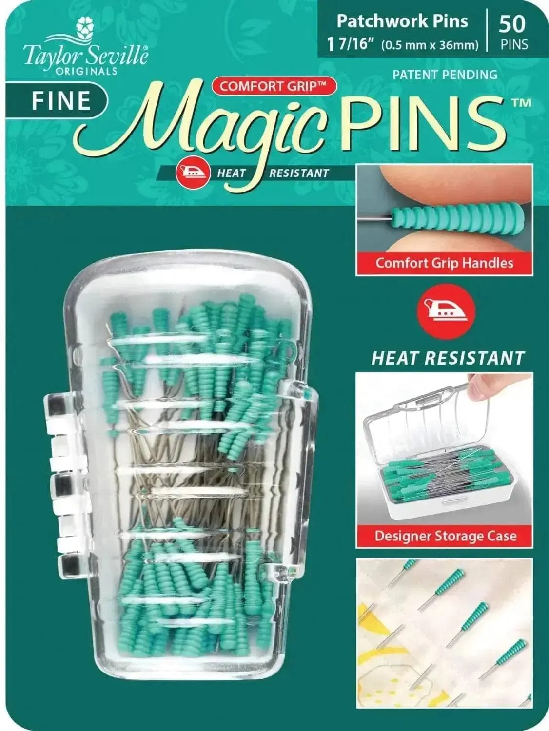 Magic Quilting Pins, Fine 50ct, .5mm x 48mm - The Confident Stitch