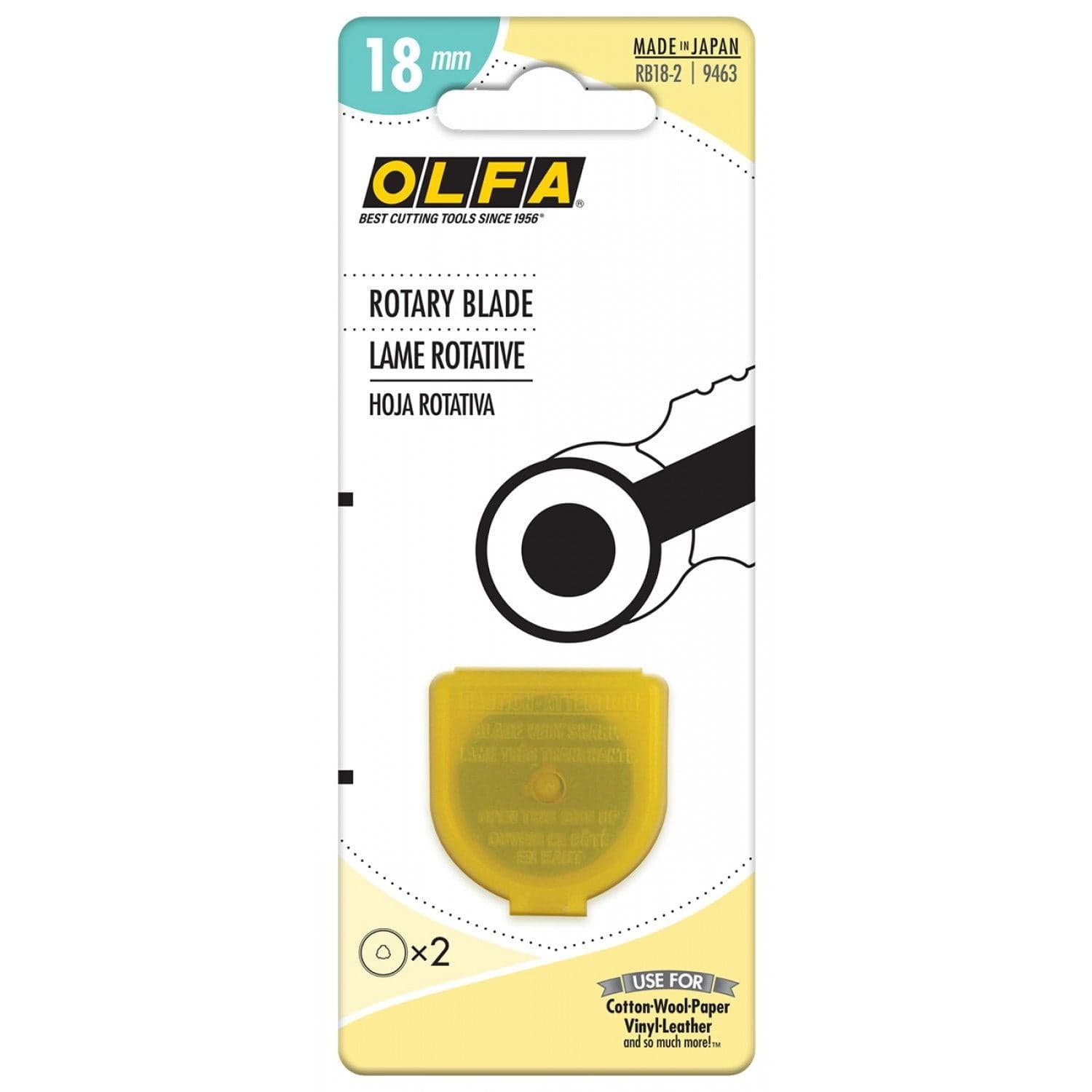 Olfa 18mm Rotary Blade - 2 Pieces