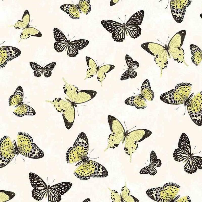 Buttercup - Butterflies  - Cream Timeless Treasures 