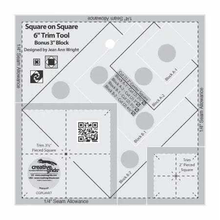 Creative Grids Square on Square 6" Trim Tool Checker Distributors 