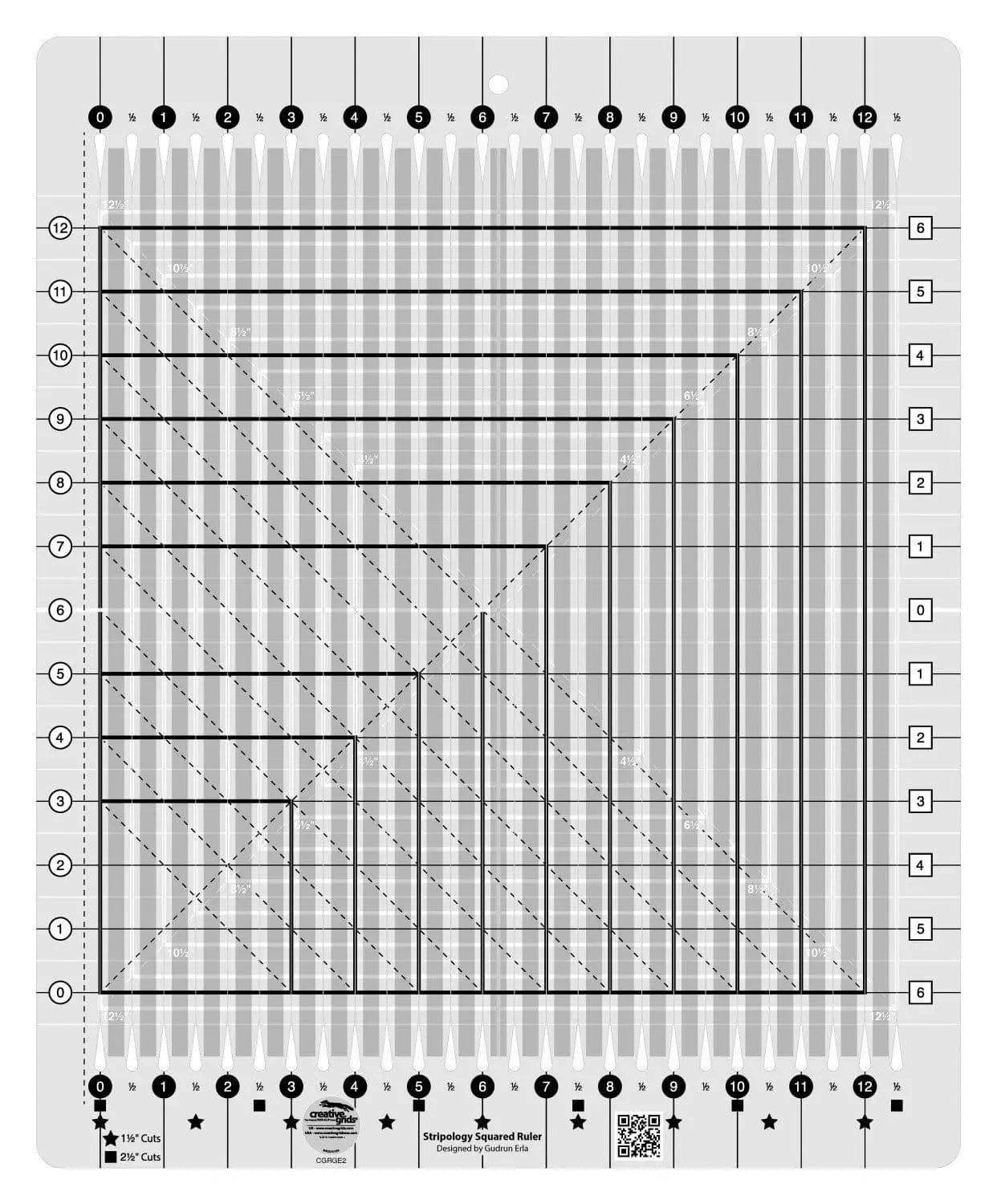 Creative Grids Stripology Squared Quilt Ruler Checker Distributors 