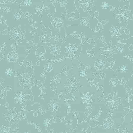Vintage Flora - Swirl Floral Aqua 10334M-Q