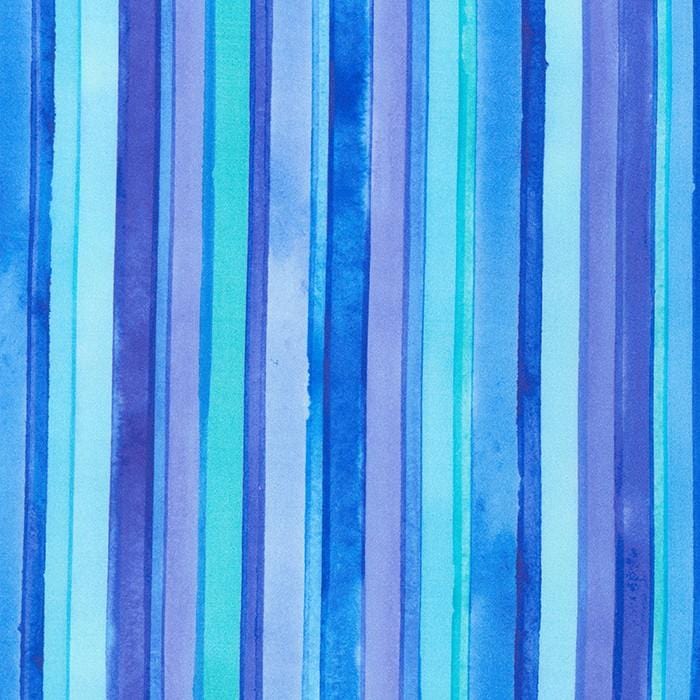 Garden Gloss Sateen - Ssteen Stripes Ocean Choice Fabrics 
