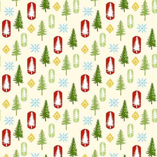 O Christmas Tree - Mod Trees Linen Choice Fabrics 