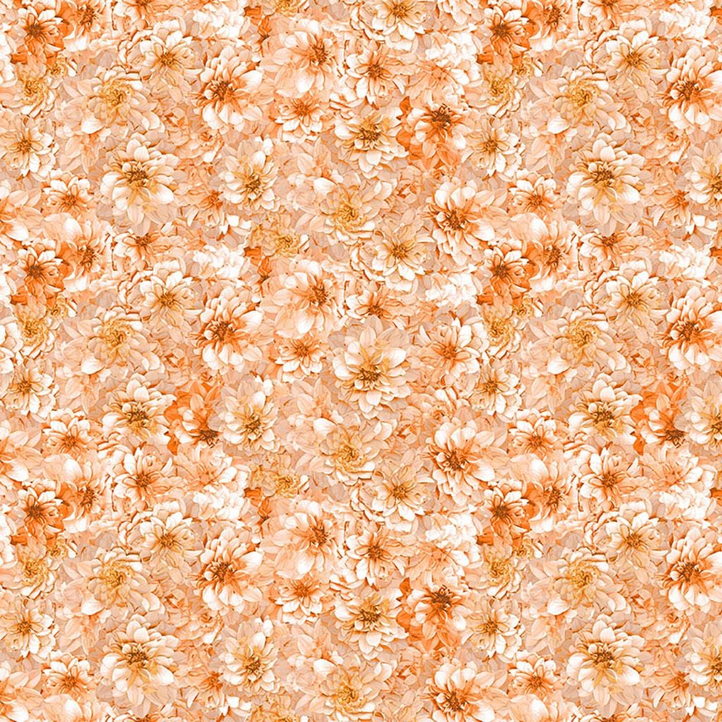 Clothworks - Tina's Garden - Digital Packed Tonal Lt Orange Clothworks Textiles, Inc. 