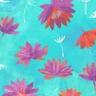 Good Vibes - Water Lilies Purple on Teal Clothworks Textiles, Inc. 