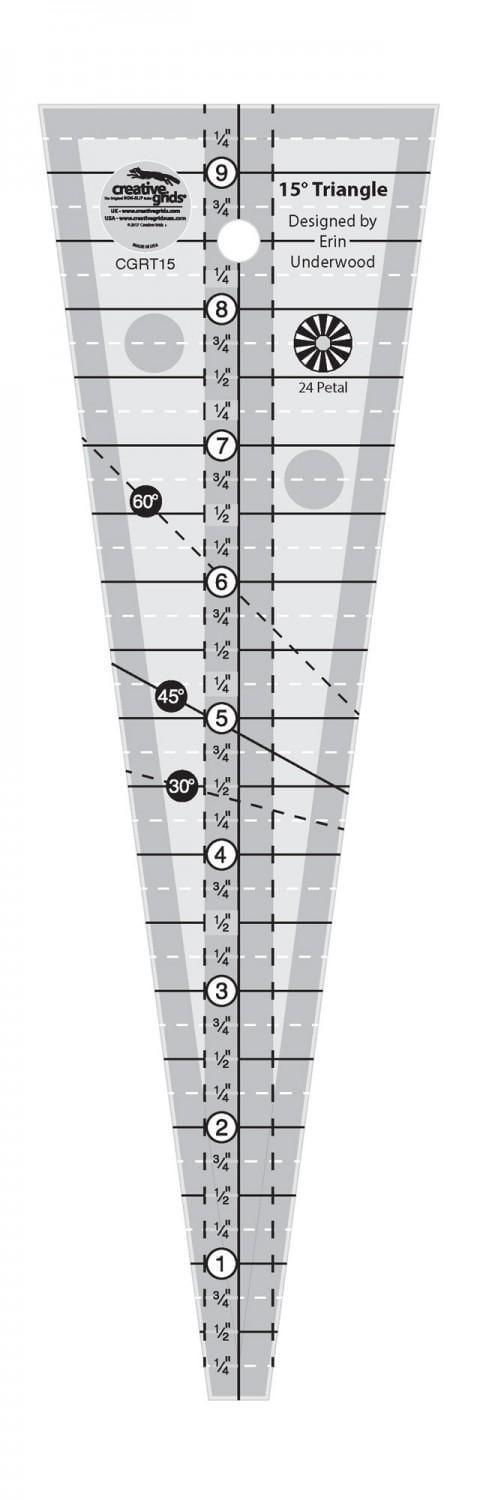 Creative Grids 15 Degree Triangle Ruler Checker Distributors 