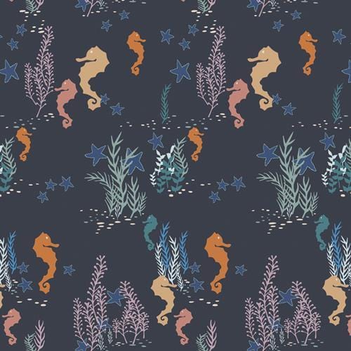Enchanted Voyage Seahorse Magic Deep Art Gallery Fabrics 